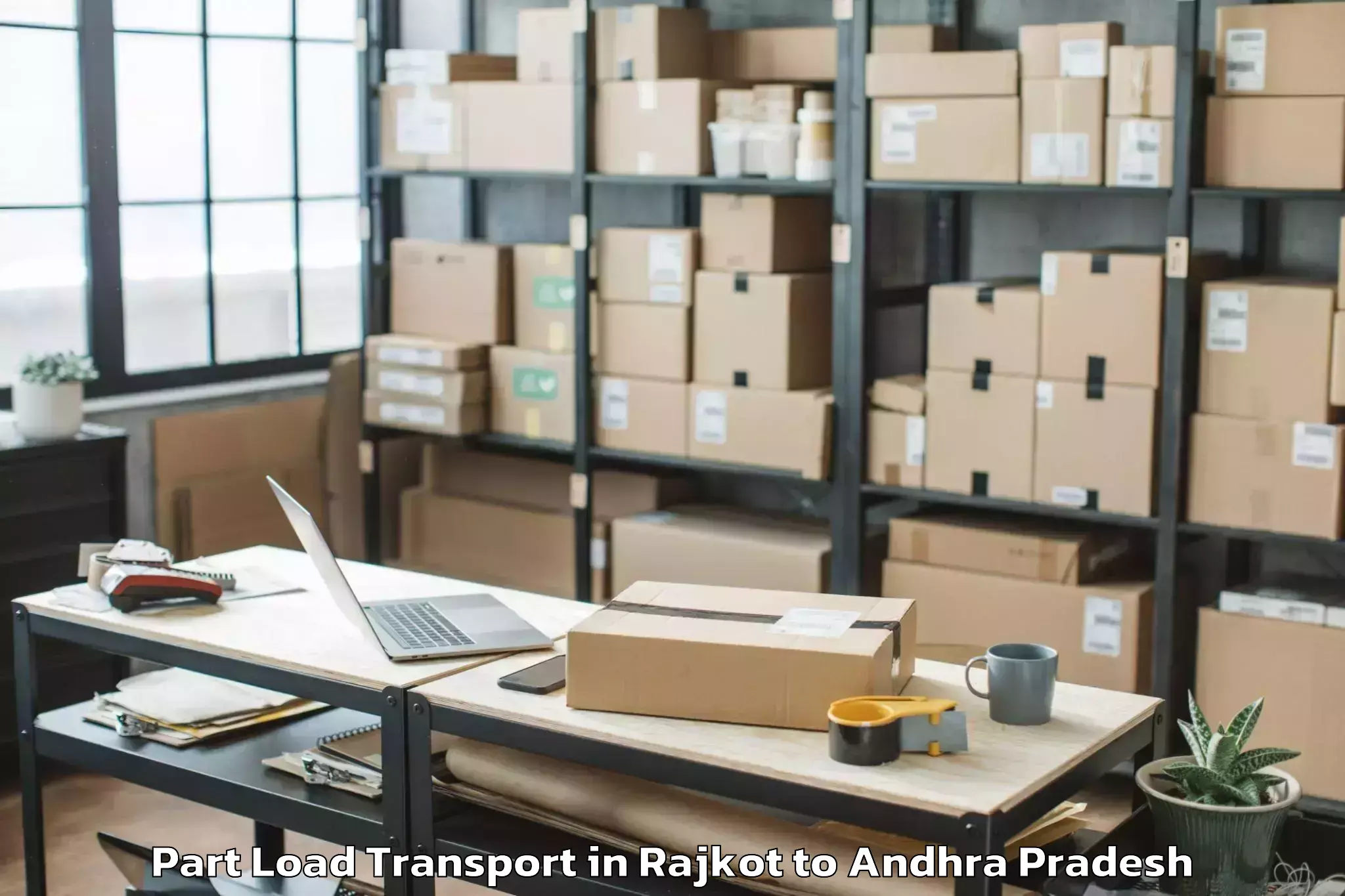 Book Rajkot to Bondapalli Part Load Transport Online